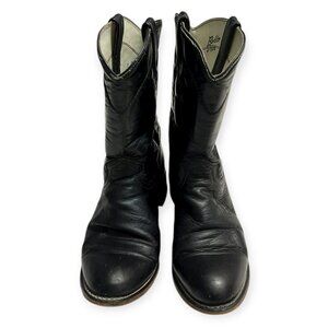 Rodeo Drive Women's Black Leather Cowboy Boots Size 9M USA Made Western Roper